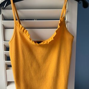 Forever 21 yellow cropped tank top